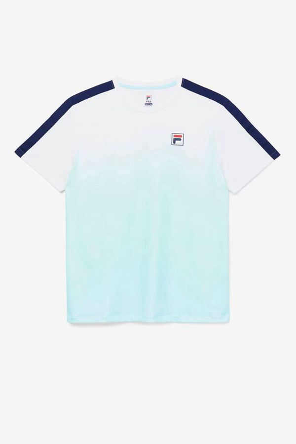 Camisetas Fila Homem Branco// Azul Marinho - Fila Legends Ombre Crew En Portugal,PWXS-47130